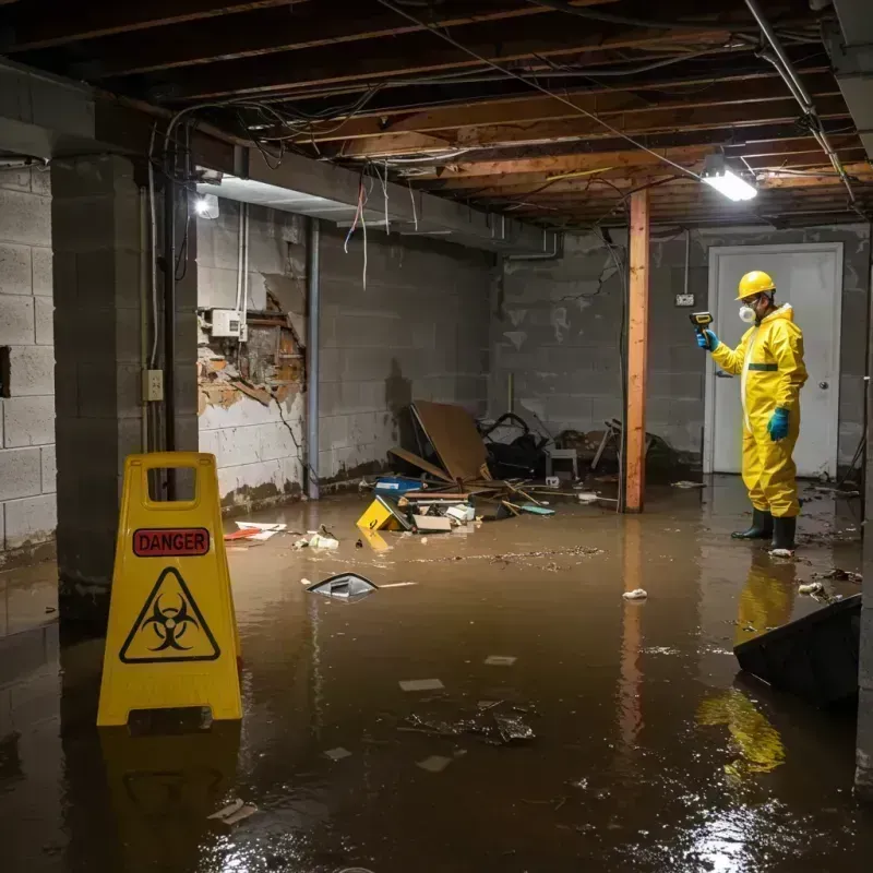 Flooded Basement Electrical Hazard in Mehlville, MO Property